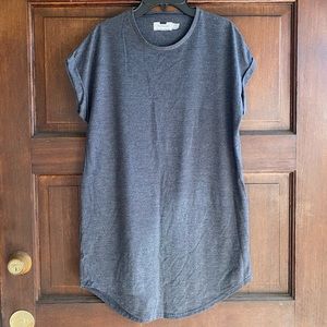 TOPMAN Scoop Neck Long line top Gray Small